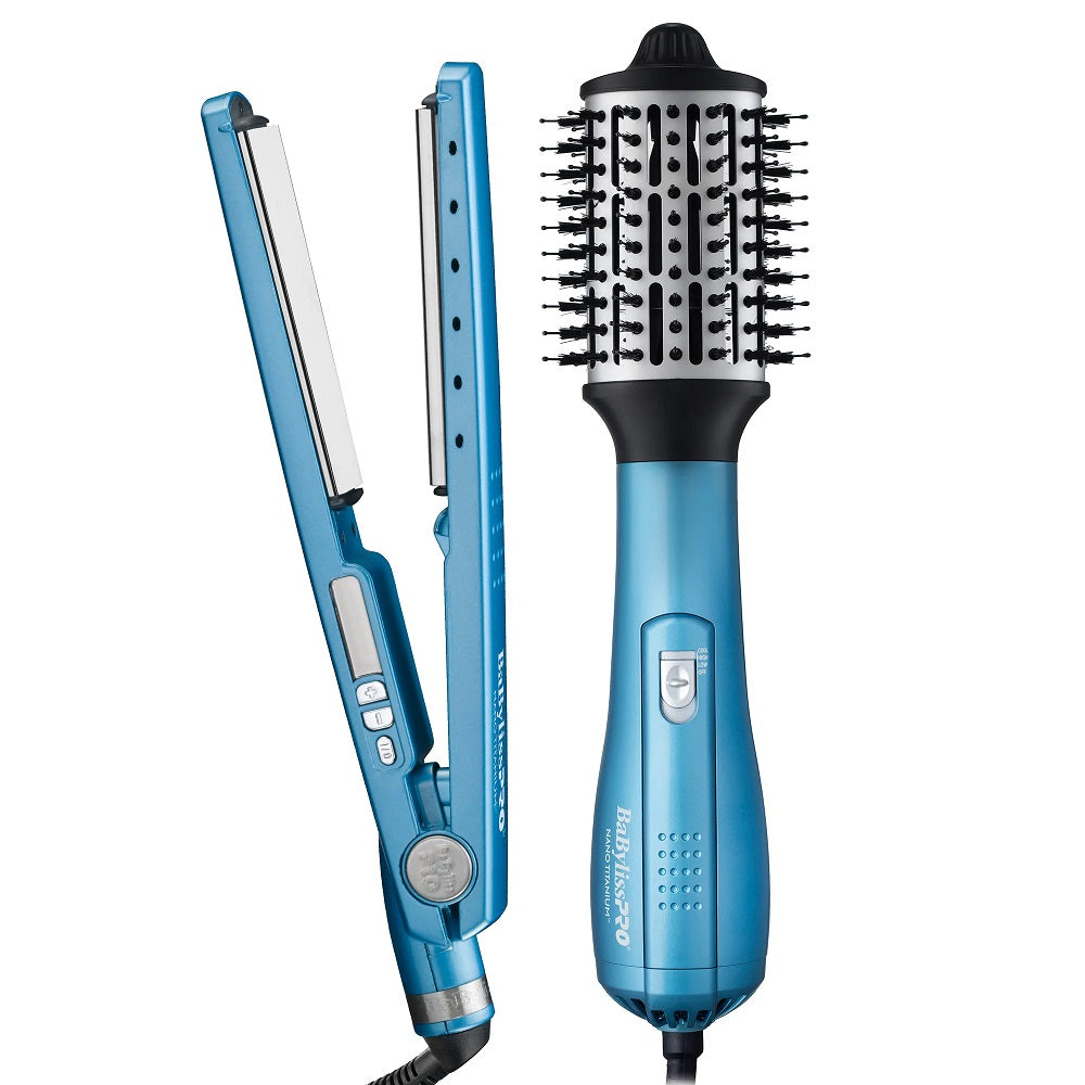 Combo Plancha Ref. 4091 + Cepillo Hot Brush 2.5 Nano Titanium Babyliss Pro