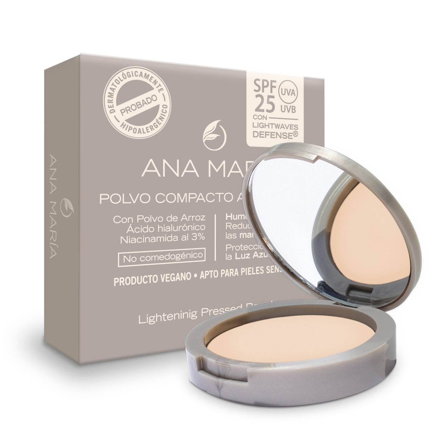 Polvo Compacto Aclarante y Humectante Ana María X 15 G