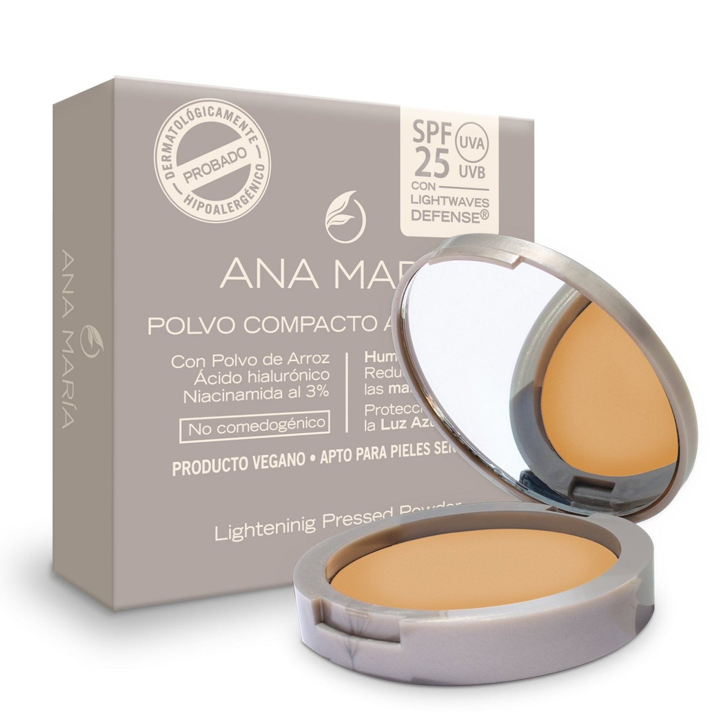 Polvo Compacto Aclarante y Humectante Ana María X 15 G