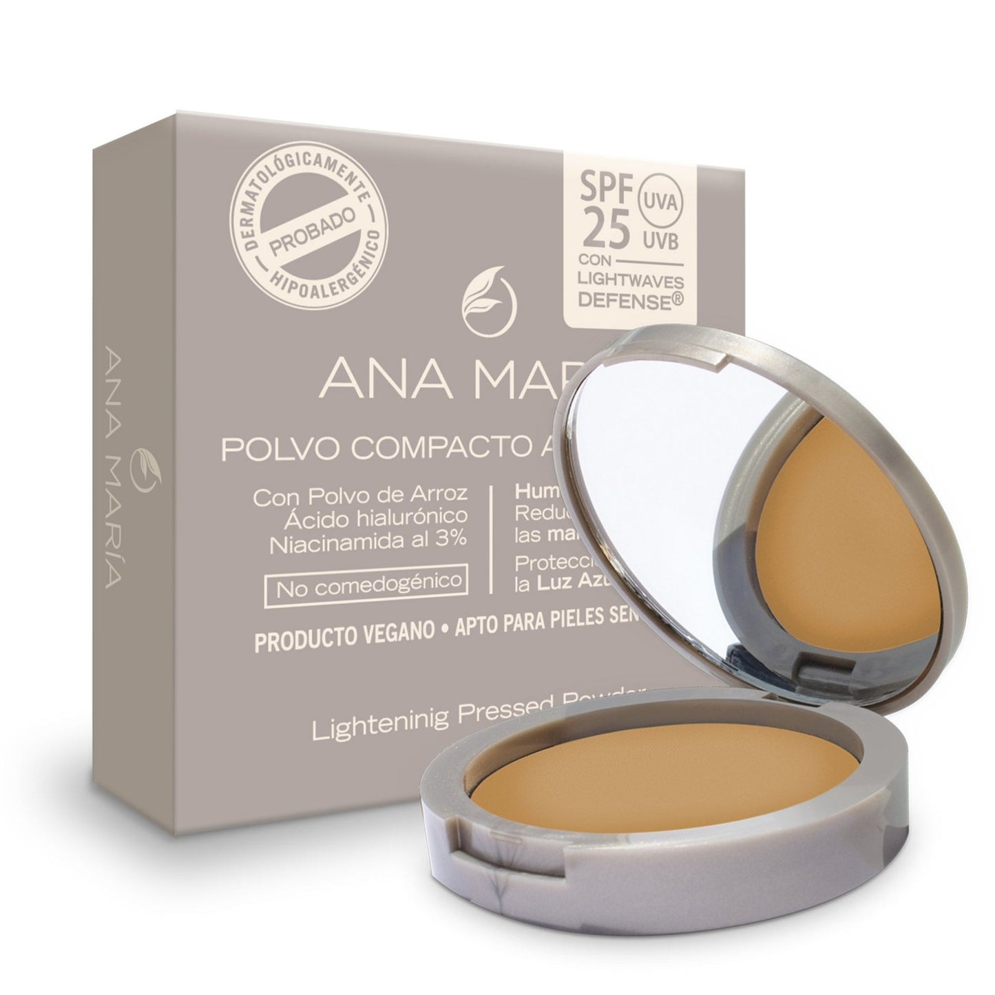 Polvo Compacto Aclarante y Humectante Ana María X 15 G