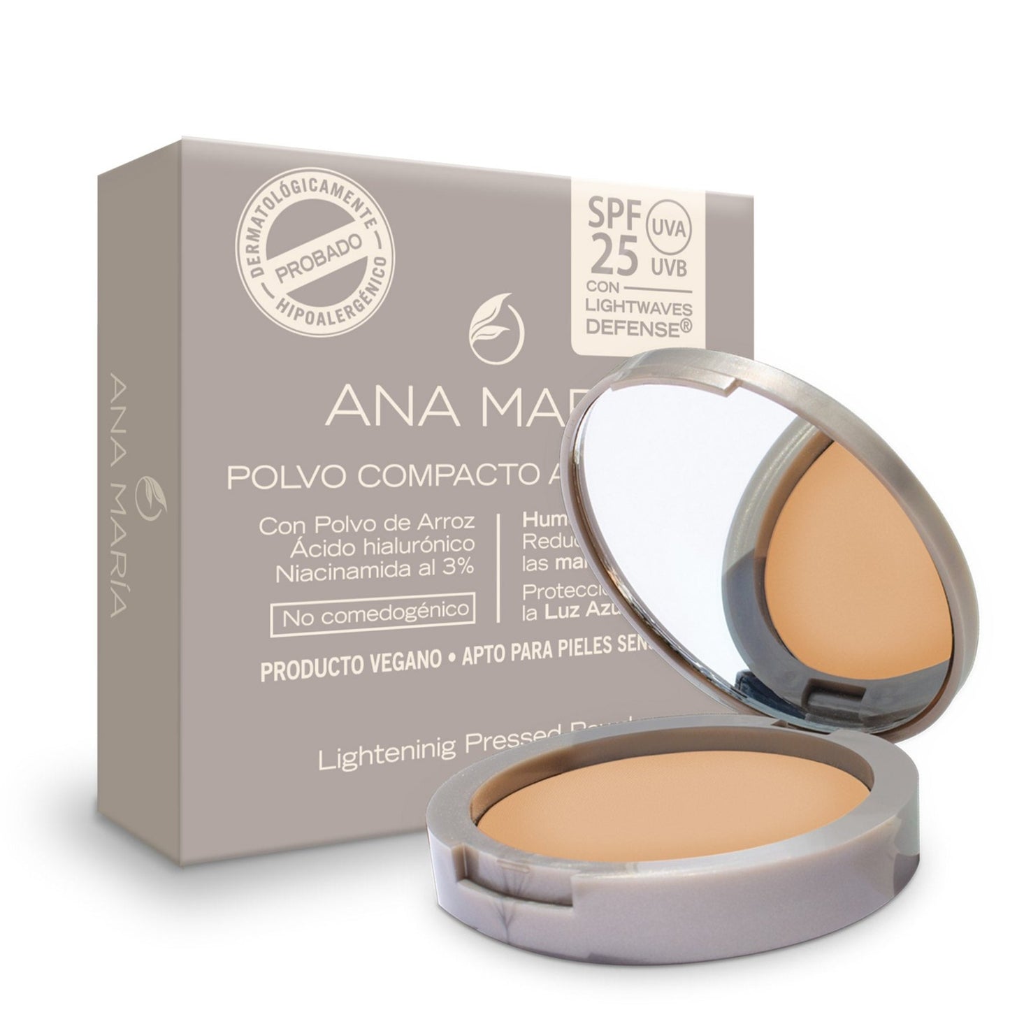 Polvo Compacto Aclarante y Humectante Ana María X 15 G