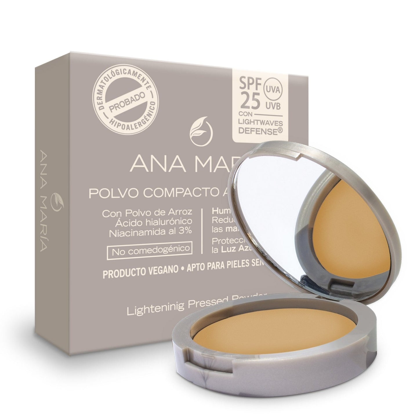 Polvo Compacto Aclarante y Humectante Ana María X 15 G